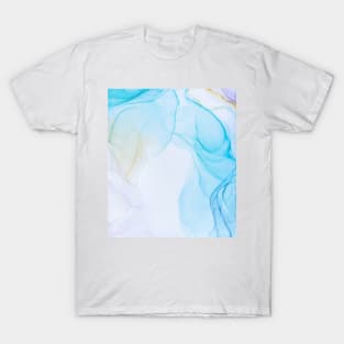 Creative abstract artwork made with alcohol ink colors. Abstract painting colorful liquid alcohol ink technique. T-Shirt